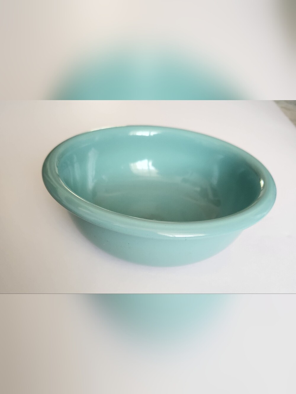 RARE Crown Corning Prego Aqua Blue Teal Italy Salad Cereal Dessert Bowl 6”